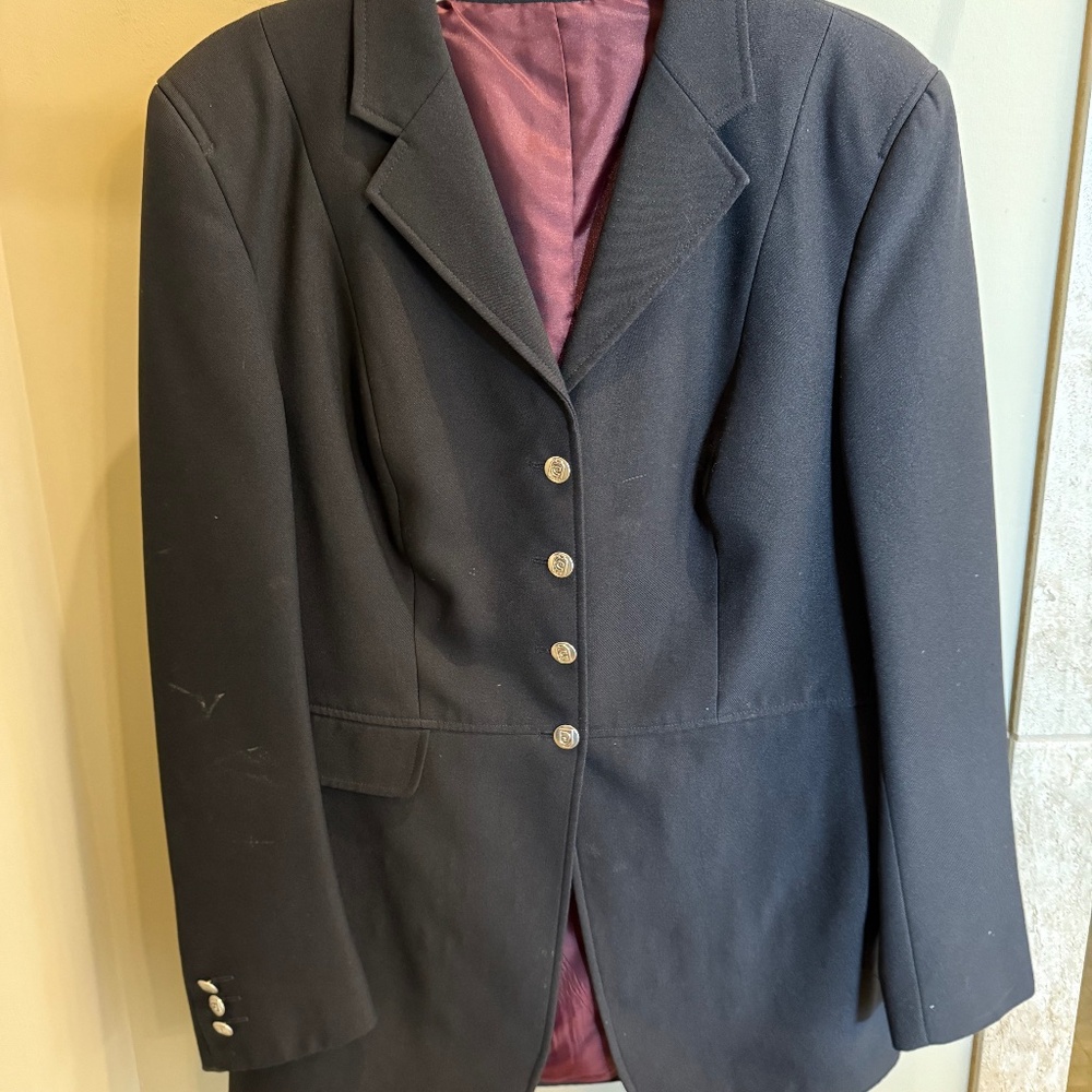 Womens 12/14 Black Dressage Blazer Jacket Equestrian